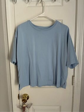 LOFT Pale Blue Boxy Short Sleeve Tee